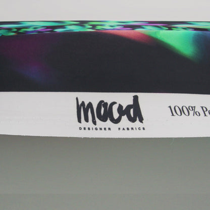 Polyester Satin - Black, Purple and Green Painterly Blurred Florals - Mood Exclusive Blazing Blur Print