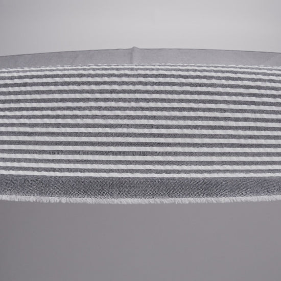 Polyester and Cotton Seersucker - Black and White Candy Stripes - Wylie Collection - Image 6 of 6