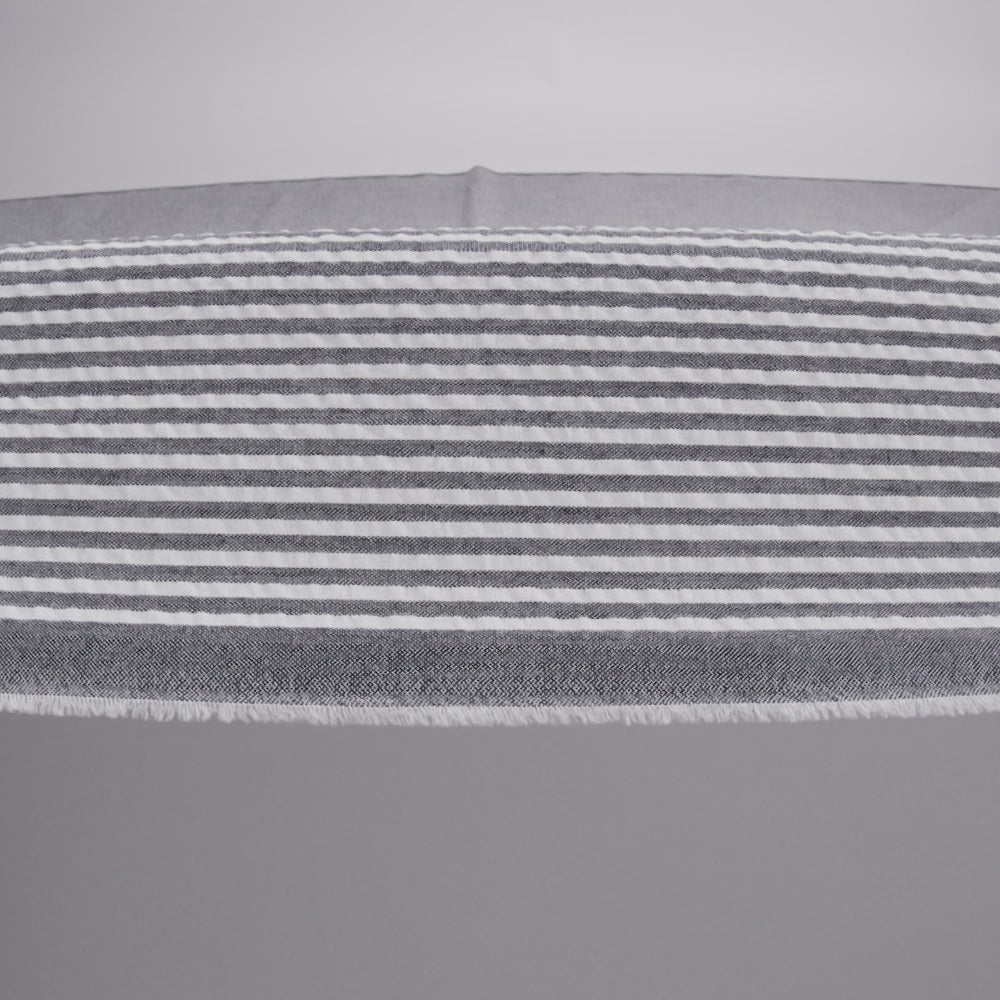 Polyester and Cotton Seersucker - Black and White Candy Stripes - Wylie Collection - Image 6 of 6