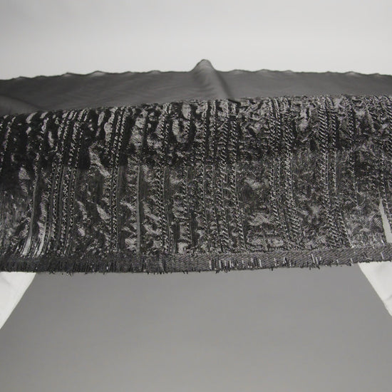 Metallic Black Lines Luxury Organza Brocade - Image 6 of 6