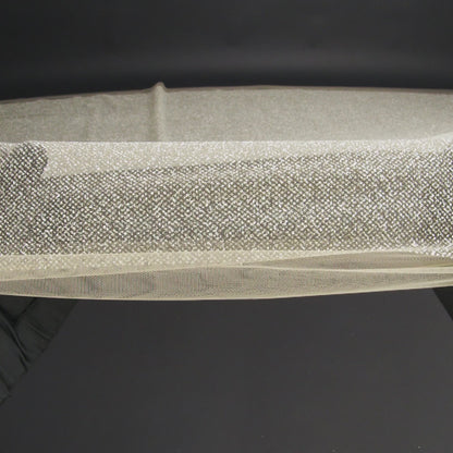 Tulle with Metallic Platinum Glitter - Champagne - Platina Collection