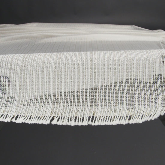 Metallic Gold and White Barcode Stripes Luxe Novelty Mesh - Image 6 of 6