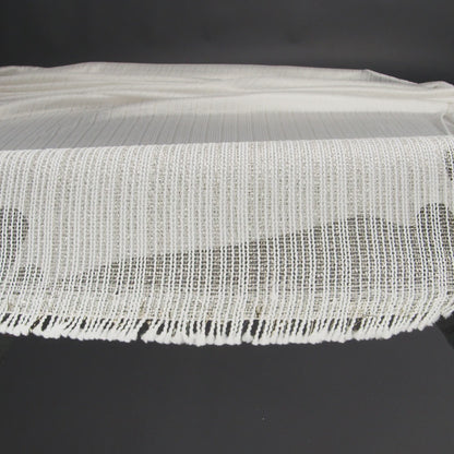 Metallic Gold and White Barcode Stripes Luxe Novelty Mesh