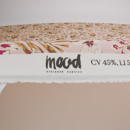 Linen and Rayon Woven - Pink Floral - Primavera Print - Mood Exclusive Viso Collection