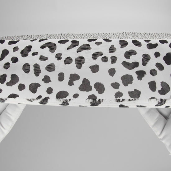 Viscose Georgette Print by The Reformation - Black and Off White Painterly Cheetah Spots - Deadstock - Image 6 of 6