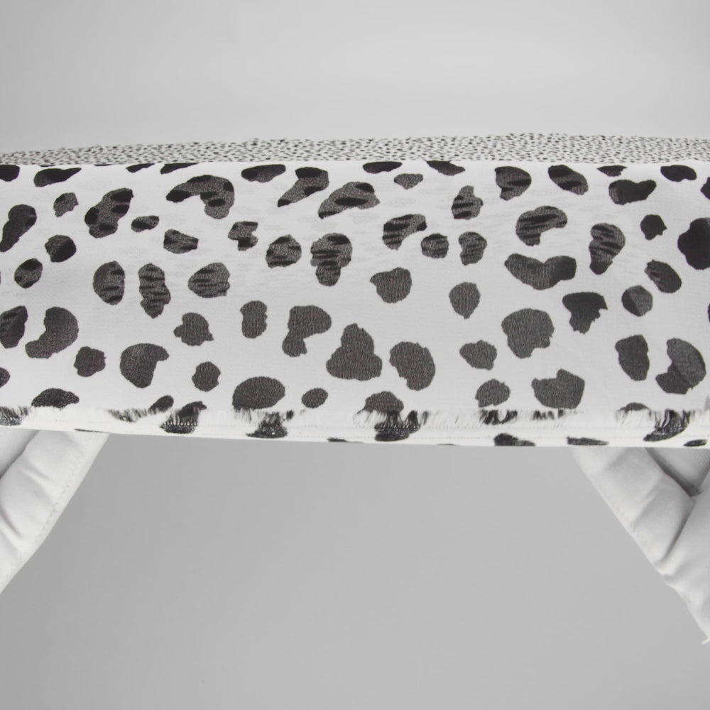 Viscose Georgette Print by The Reformation - Black and Off White Painterly Cheetah Spots - Deadstock - Image 6 of 6