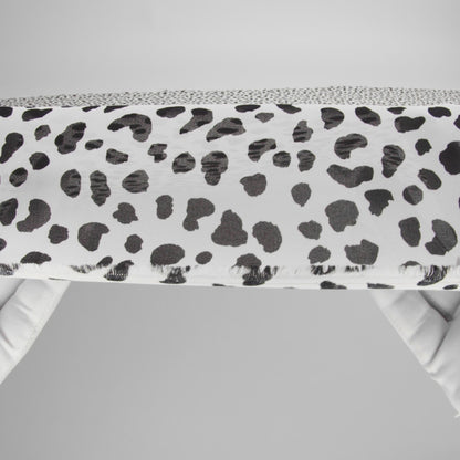 Viscose Georgette Print by The Reformation - Black and Off White Painterly Cheetah Spots - Deadstock