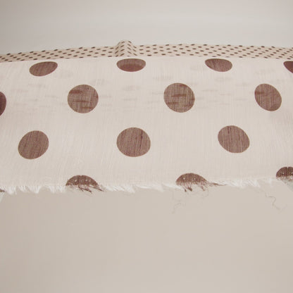 Famous Australian Designer Nude and Cocoa Polka Dotted Linen and Silk Organza