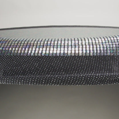 Silver Oil Slick and Black Squares Foiled Stretch Nylon Knit