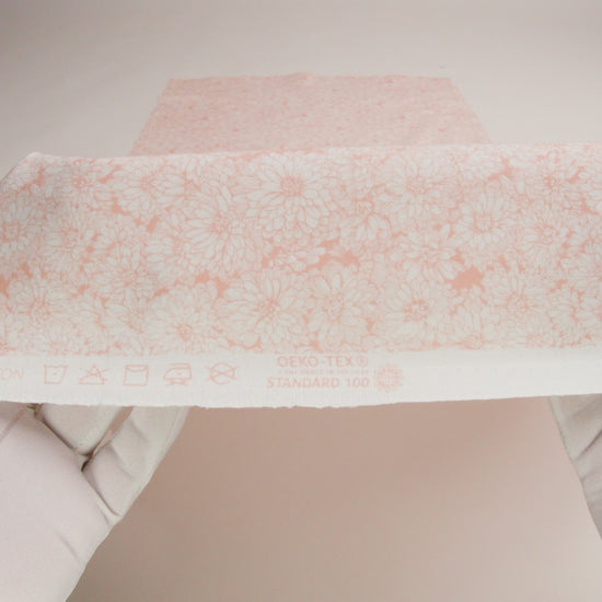 Printed Quilting Cotton by Anna Maria Textiles for Northcott - Creamsicle Mums Floral - Indelible Soft Collection