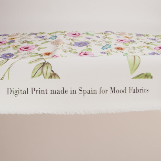 Stretch Cotton Canvas Print - White, Pink and Green Floral - Mood Exclusive Wonderland Garden - Image 6 of 7