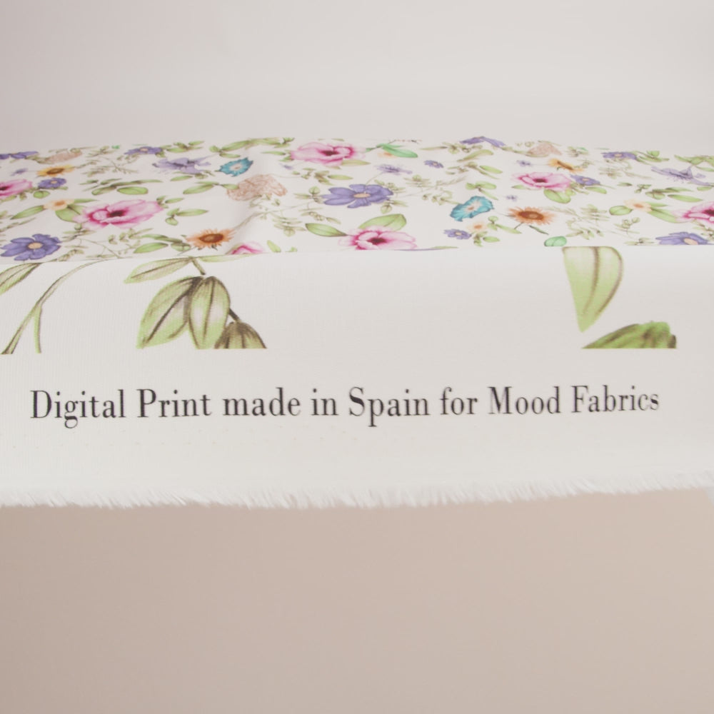 Stretch Cotton Canvas Print - White, Pink and Green Floral - Mood Exclusive Wonderland Garden - Image 6 of 7