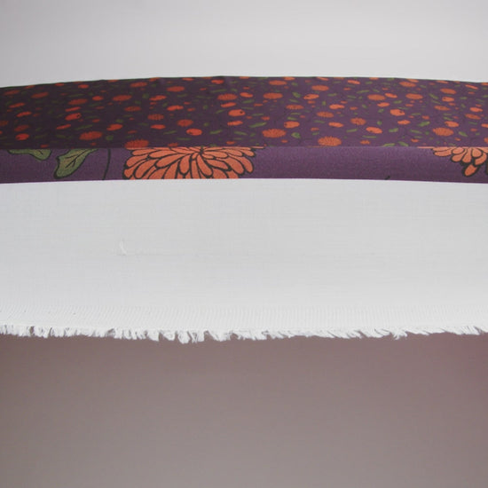 Rayon Challis - Purple and Orange Pumpkins and Flowers - Chrysanthemum Crisp Print - Mood Exclusive Jack-O-Lantern Collection - Image 6 of 7