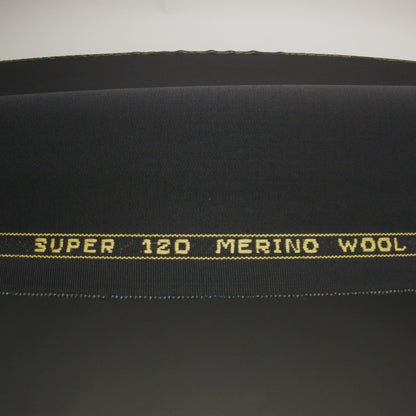 Super 120 Merino Wool Suiting - Black - Finn Collection
