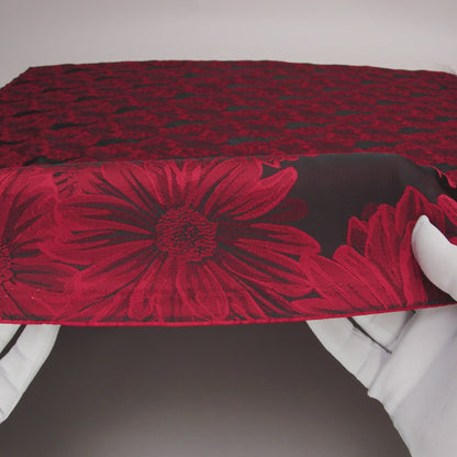 Red and Black 3D Floral Brocade