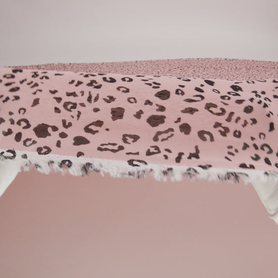 Viscose Georgette Print by The Reformation - Apricot Pink and Black Leopard Spots - Deadstock - Image 6 of 6