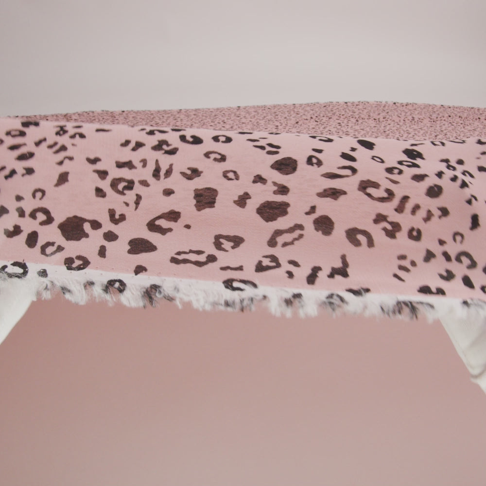 Viscose Georgette Print by The Reformation - Apricot Pink and Black Leopard Spots - Deadstock - Image 6 of 6