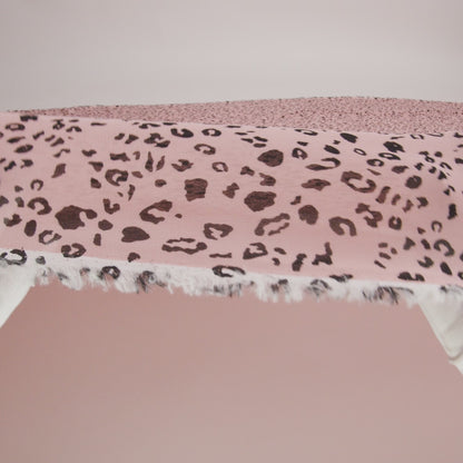 Viscose Georgette Print by The Reformation - Apricot Pink and Black Leopard Spots - Deadstock