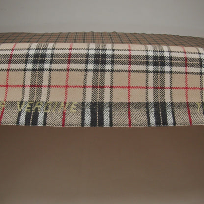 Virgin Wool Twill Made in Italy - Beige, Black and Red Classic Plaid