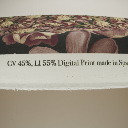 Linen and Rayon Woven - Black and Plum Floral - Vision of Romance Print - Mood Exclusive Wisteria Collection
