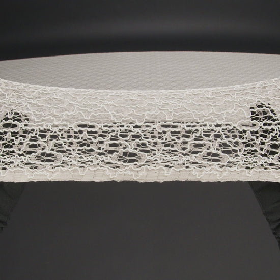 Corded Nylon Lace - Bleached Sand Abstract Lines