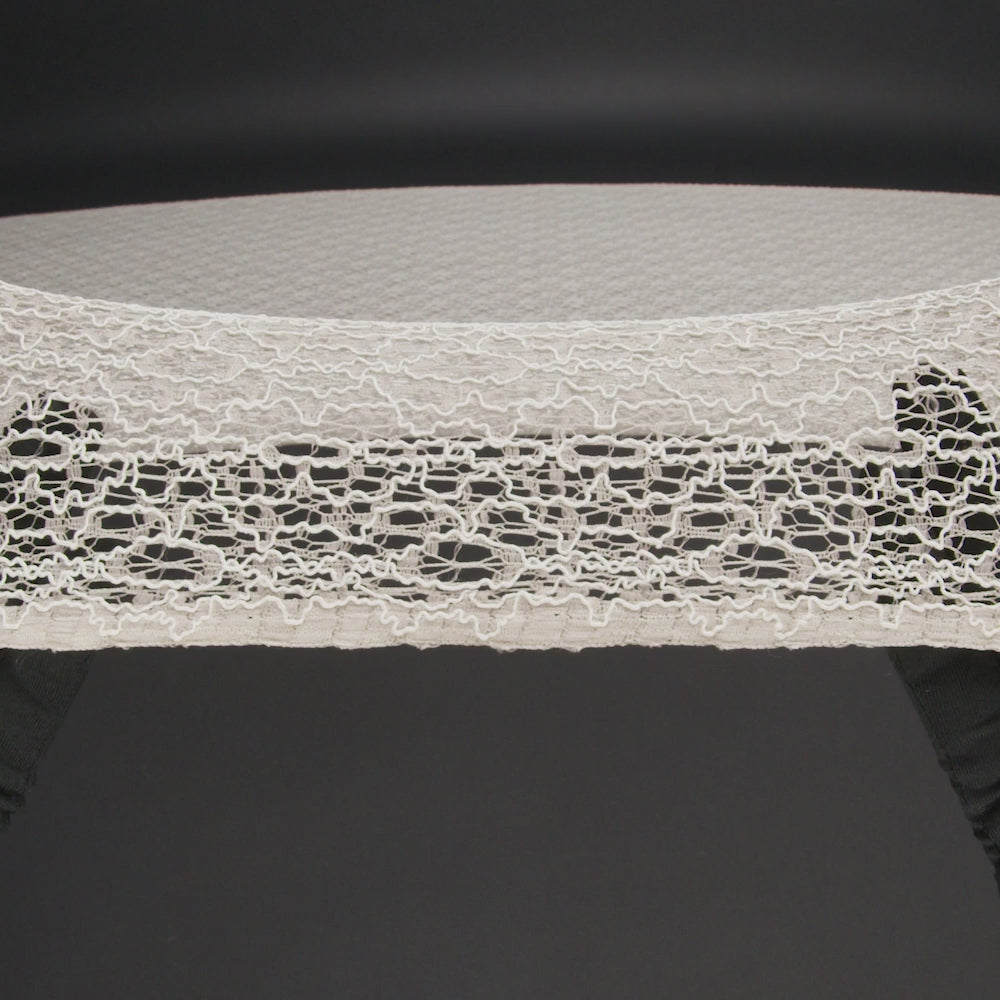 Corded Nylon Lace - Bleached Sand Abstract Lines