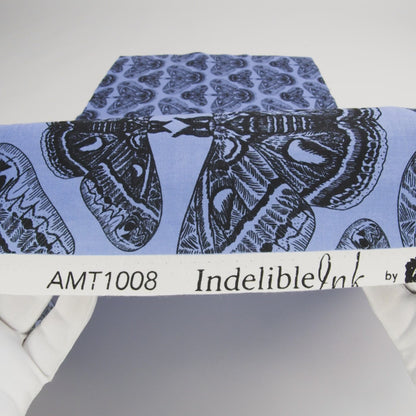 Printed Quilting Cotton by Anna Maria Textiles for Northcott - Cerulean Cecropia Moths - Indelible Ink Collection