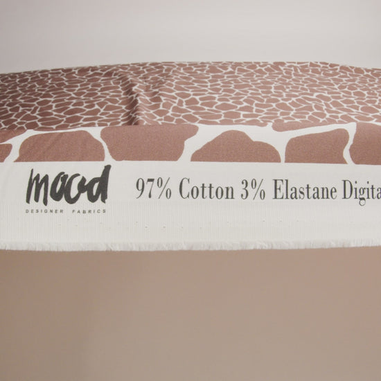 Stretch Cotton Sateen - Brown Giraffe Spots - Amorphous Amalgamation Print - Mood Exclusive Serengeti Collection