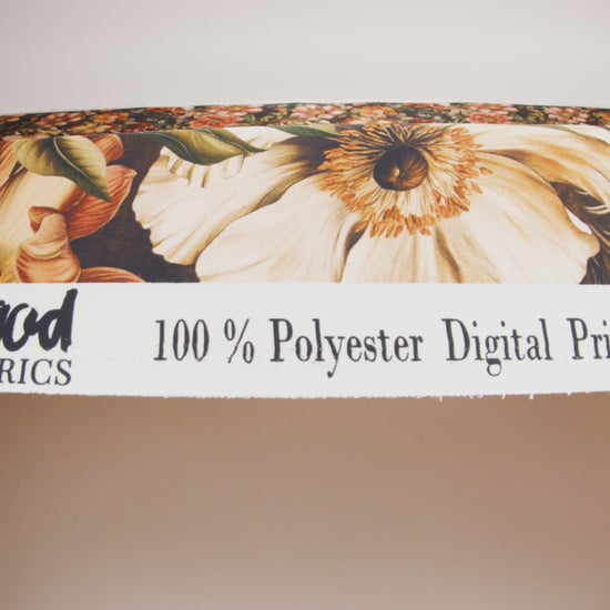 Polyester Satin - Peach, Green and Brown Floral - Mood Exclusive Camouflora Print