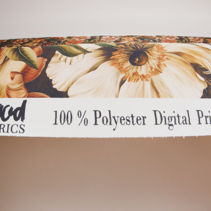 Polyester Satin - Peach, Green and Brown Floral - Mood Exclusive Camouflora Print