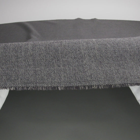 Black and Charcoal Virgin Wool Double Faced Melange