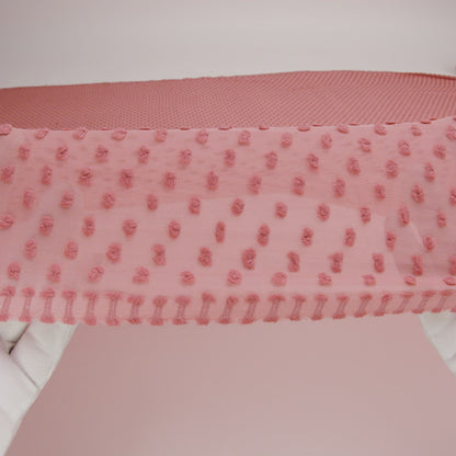 Famous Australian Designer Rose Silk Swiss Dot Georgette