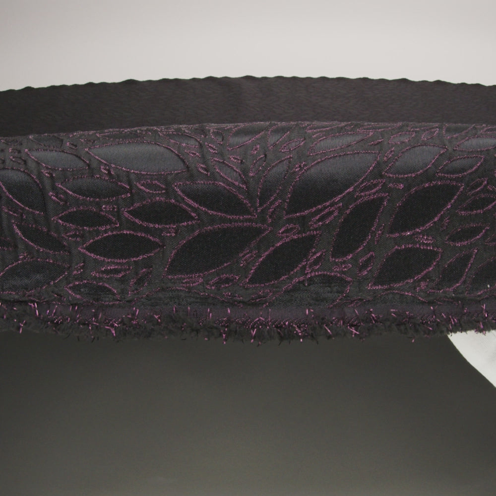 Black and Glistening Grape Luxury Abstract Metallic Brocade - Image 5 of 5