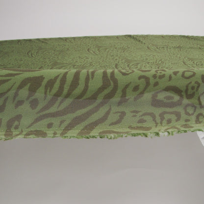 Viscose Georgette Print by The Reformation - Espresso Brown and Jungle Green Abstract Leopard Spots and Zebra Stripes - Deadstock