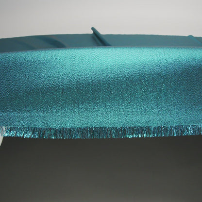 Metallic Polyester Lame - Aqua and Black
