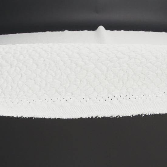 Metallic White Dimensional Scallops Brocade