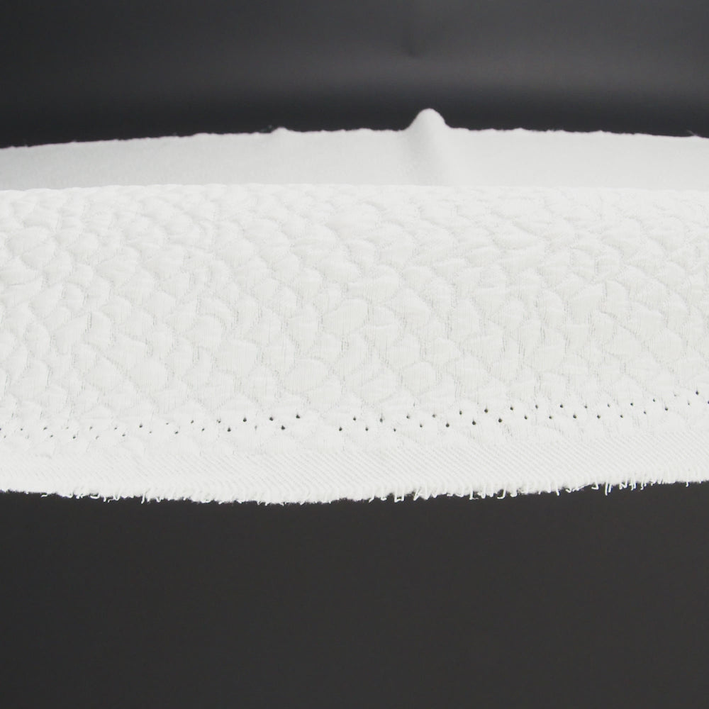 Metallic White Dimensional Scallops Brocade