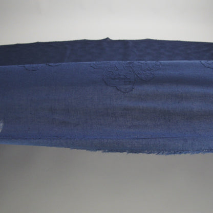 Embroidered Eyelet Cotton Voile - Medieval Blue Big Tossed Flowers - Naomi Collection