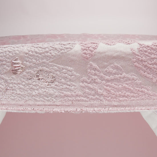 Metallic Rose Gold and Baby Pink Floating Blossoms Luxury Brocade