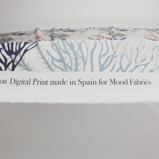 European Parisian Night and Mahogany Coral Reef Cotton Poplin