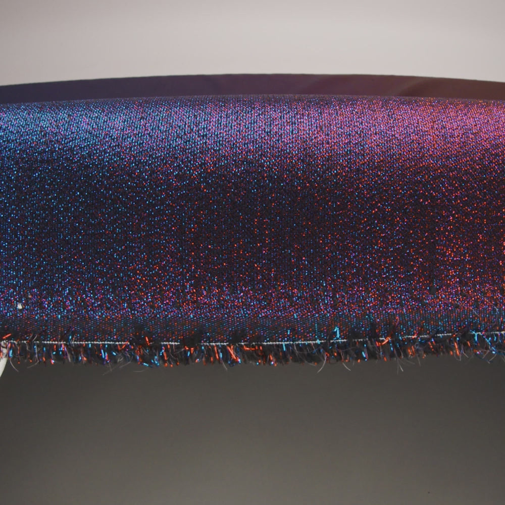 Metallic Polyester Lame - Red, Royal Blue and Black - Glimmer Collection - Image 6 of 7