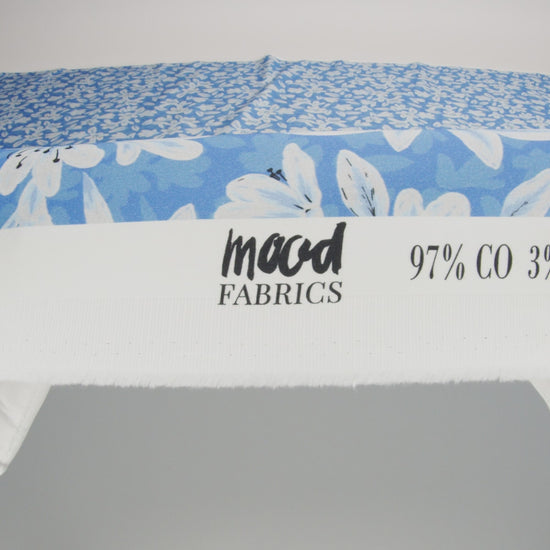 Stretch Cotton Sateen - Blue Floral - Daybreak Bloom Print - Mood Exclusive Chariot Collection - Image 6 of 7