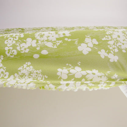 Viscose Georgette Print by The Reformation - Light Pistachio Green and White Floral - Deadstock