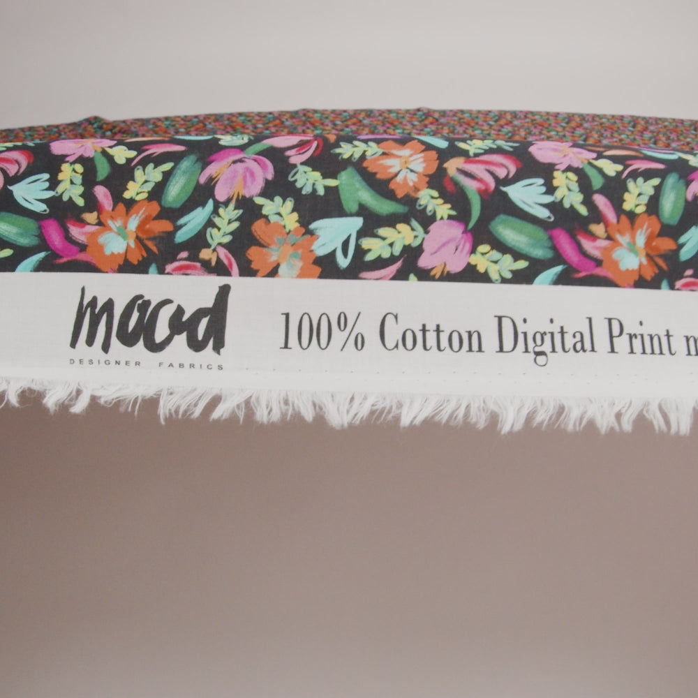 Cotton Voile - Pink, Blue and Black Floral - Confetti Fete Print - Mood Exclusive Citrus Collection - Image 6 of 7
