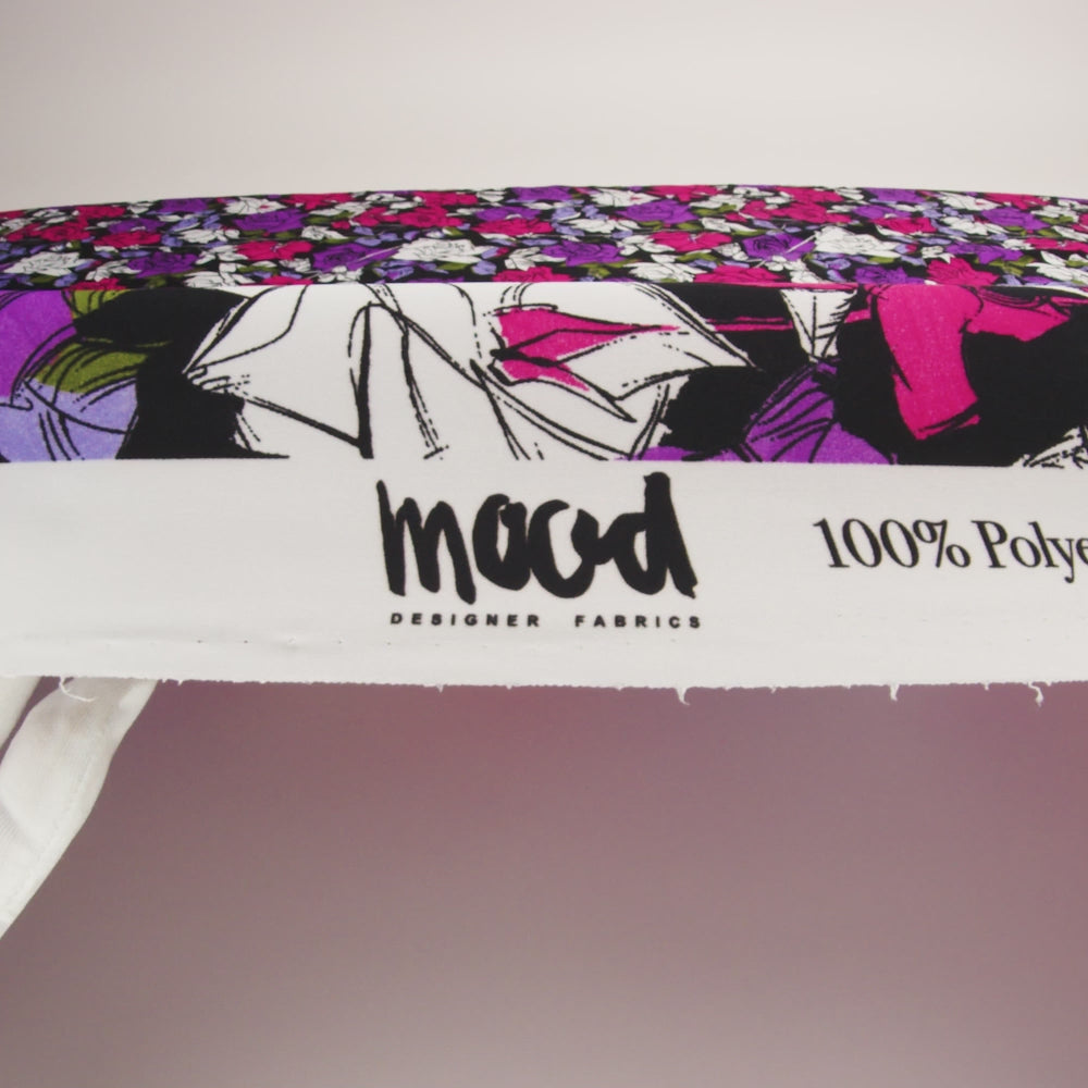 Mood Exclusive Black Painting the Roses Polyester Crepe - Image 5 of 5