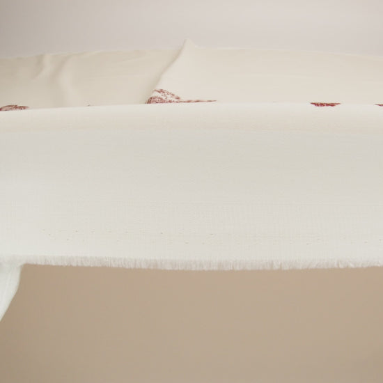 Brushed Stretch Cotton Twill Print - Cranberry Red and White Floral Border Stripes - Mood Exclusive Sanctuary Sketch - Image 6 of 6