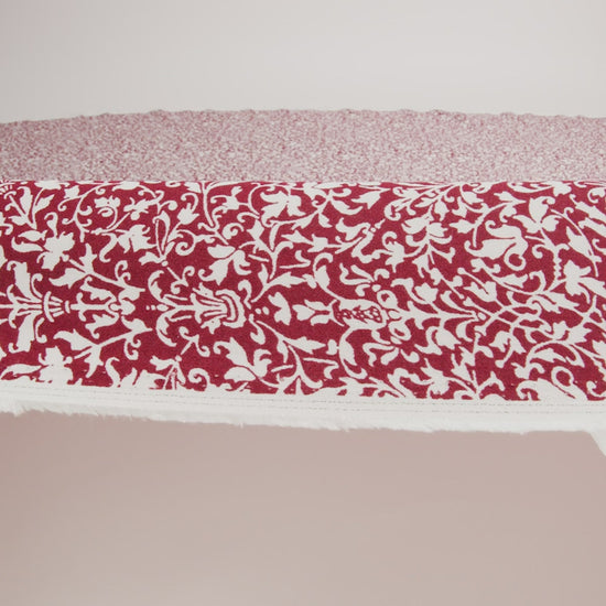 Sustainable Viscose Crepe Print by The Reformation - Deep Ruby Red and White Victorian Foliage - Deadstock - Image 6 of 6