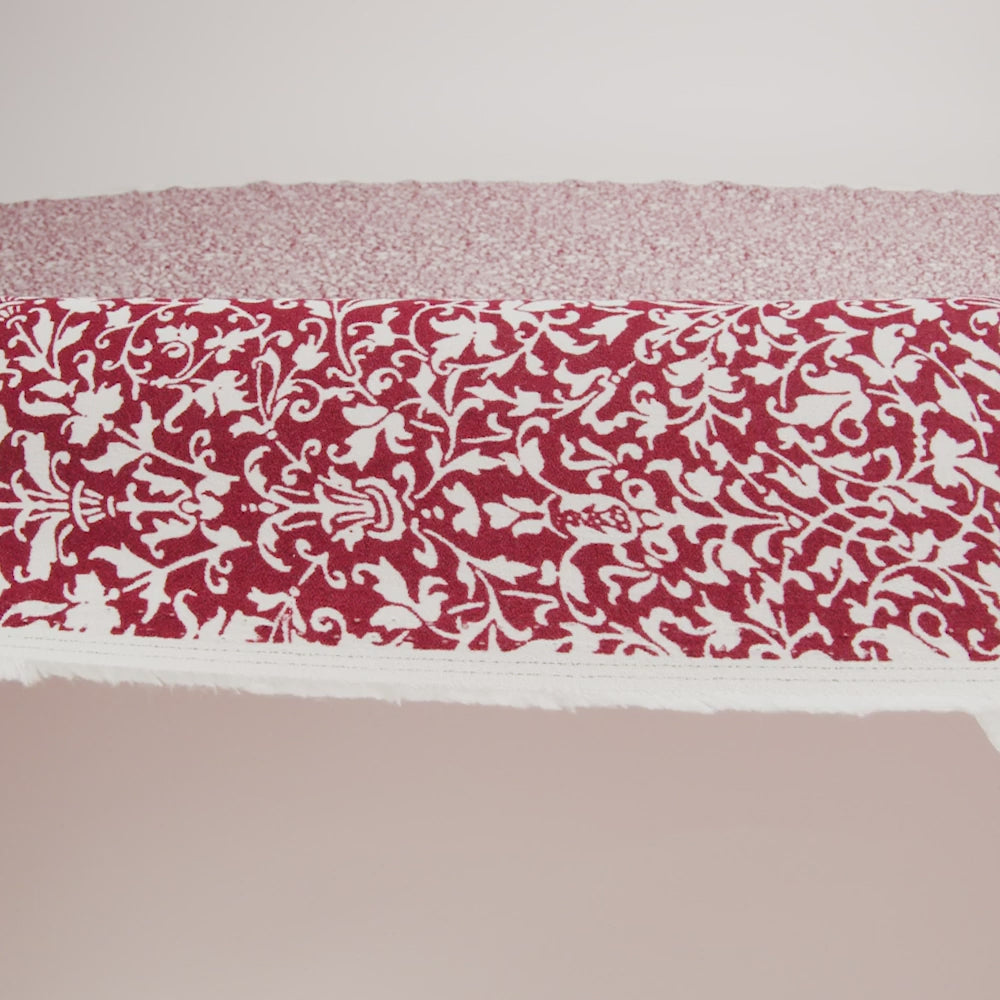 Sustainable Viscose Crepe Print by The Reformation - Deep Ruby Red and White Victorian Foliage - Deadstock - Image 6 of 6