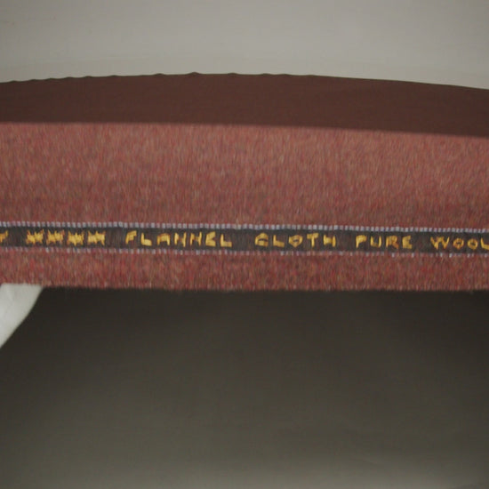 Brushed Virgin Wool Twill Made in Italy - Heathered Brick Red Brown