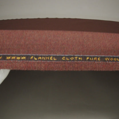 Brushed Virgin Wool Twill Made in Italy - Heathered Brick Red Brown